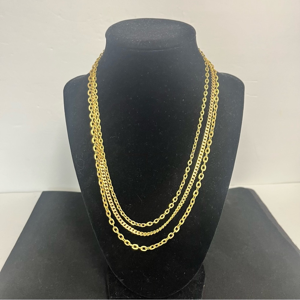 vintage classic layered chain necklace gold tone boho timeless modern
